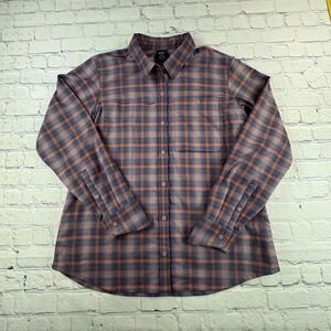 REI Co-op Sahara Plaid Button Up Shirt Women's Large Excellent Purple
